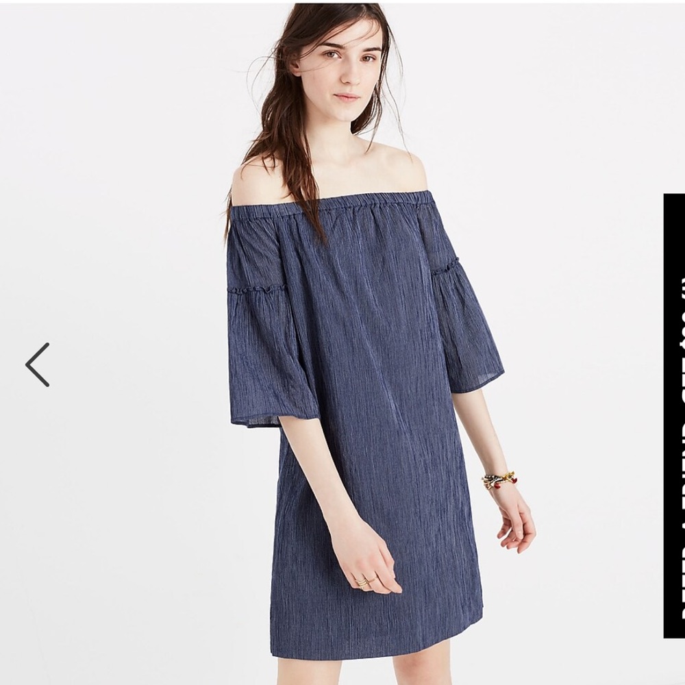 Madewell Off the Shoulder Bell Sleeve Mini Dress